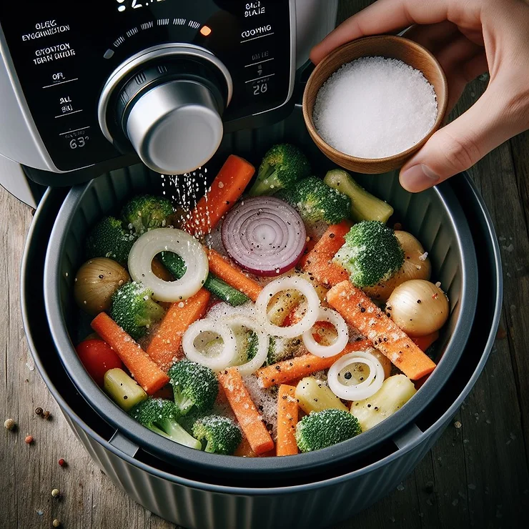 Opskrift på frosne grøntsager i airfryer