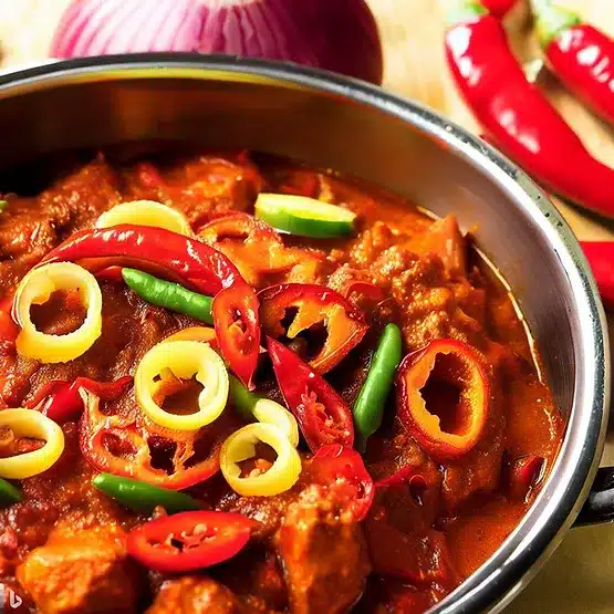 Opskrift på vegetarisk indisk jalfrezi med krydret paprika og løg