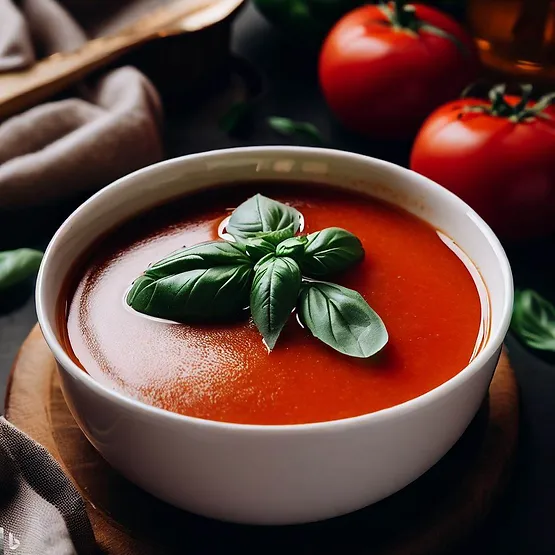 Opskrift på klassisk tomatsuppe med basilikum