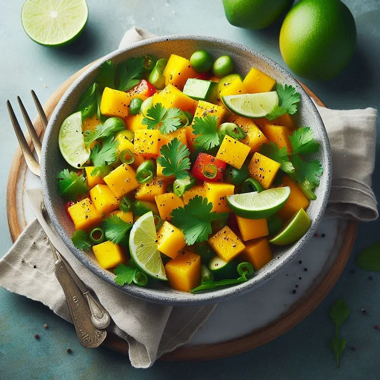 Caribisk mangosalat med lime og koriander