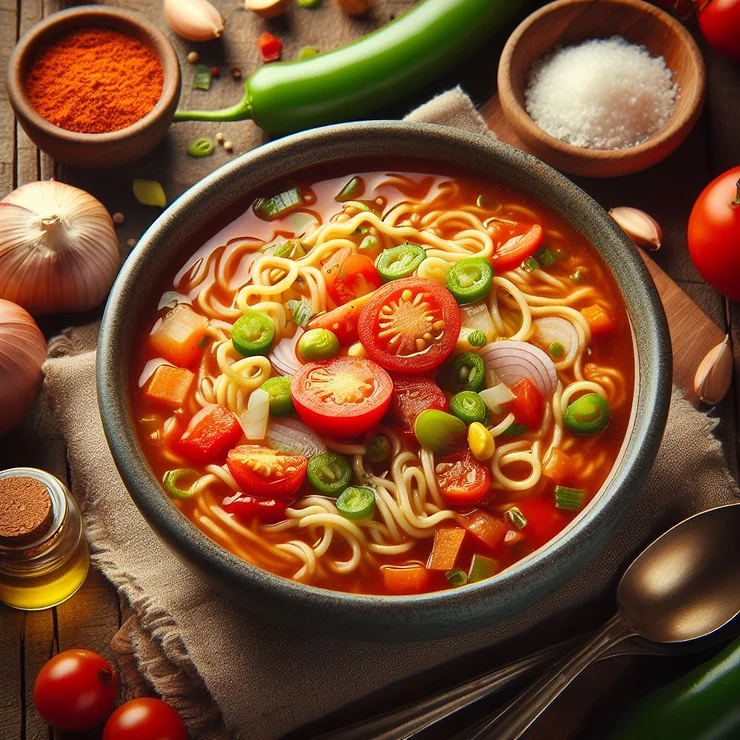 Sopa de Fideo: En Mexicansk Nudelsuppe med Tomatsauce og Grøntsager