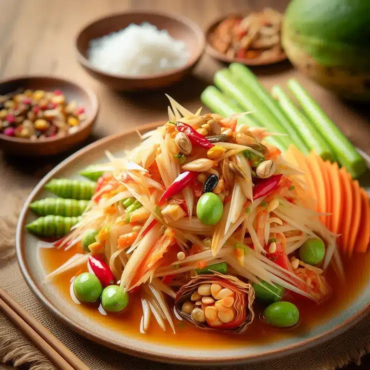 Thailandsk Papayasalat (Som Tam)