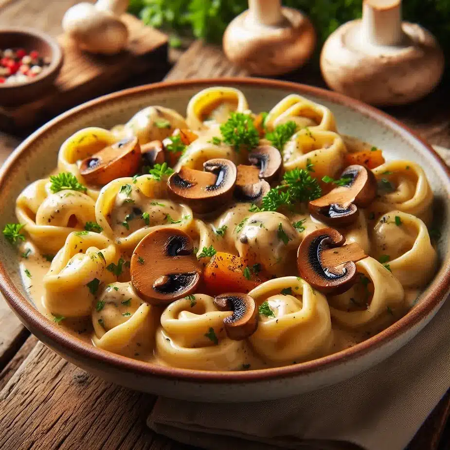 Tortellini i Flødesauce med Svampe