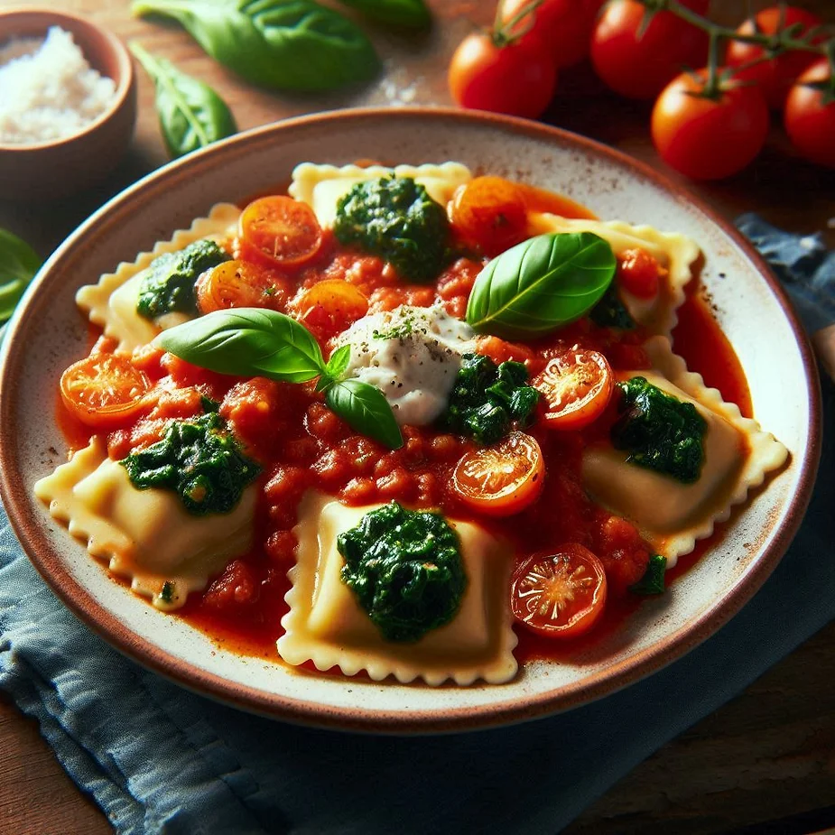 Ravioli med spinat og ricotta