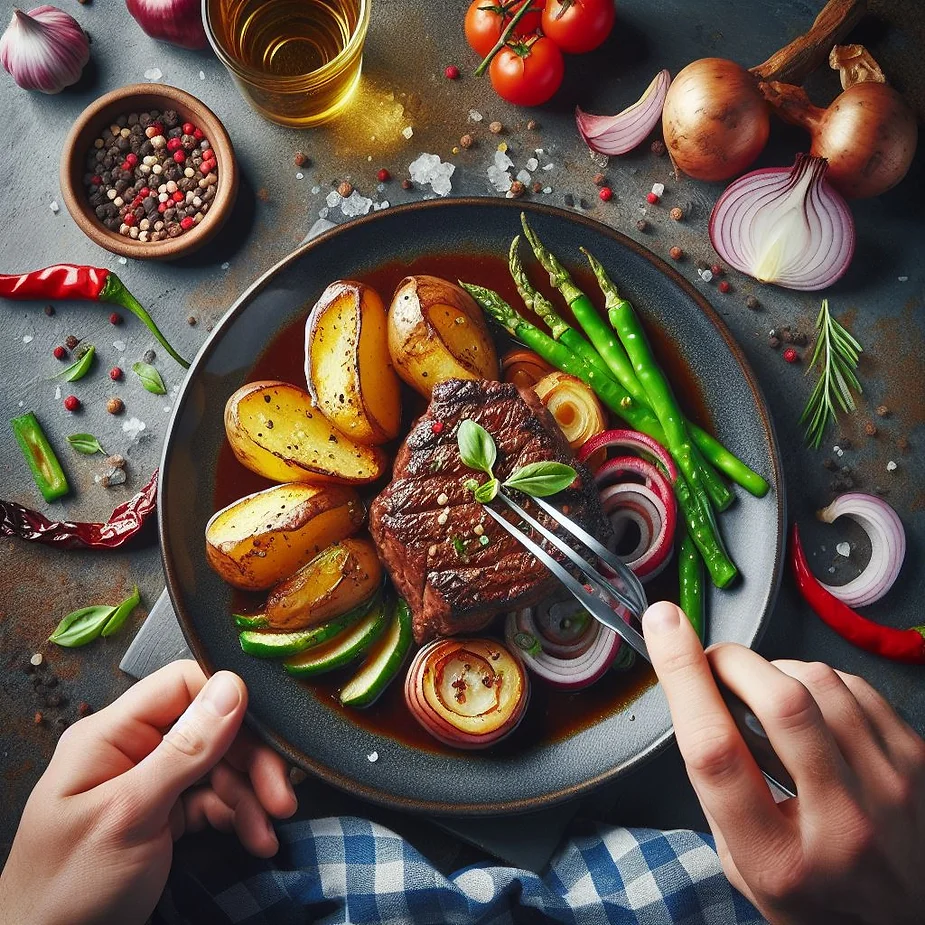 Bøf Bourguignon med bagte kartofler