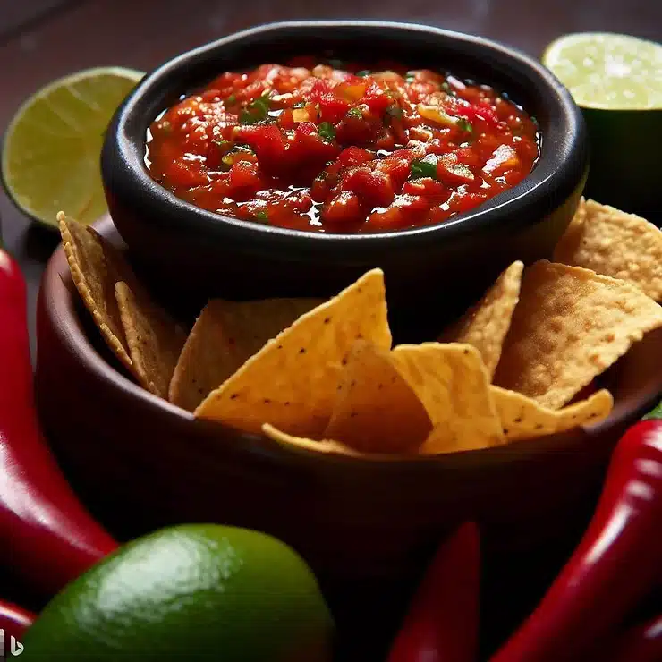 Opskrift på mexicansk hot salsa med tortillachips