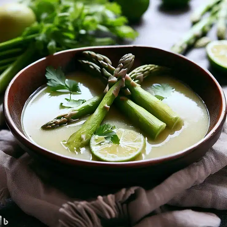 Opskrift på asparges- og avocadosuppe med lime og koriander