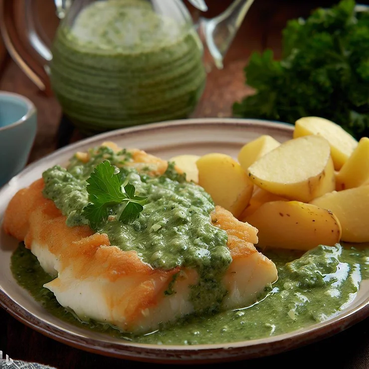 Opskrift på stegt torsk med persillesauce og kartofler