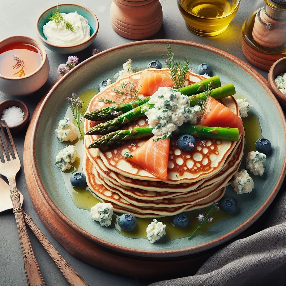 Opskrift på pandekager med asparges, ricotta og laks