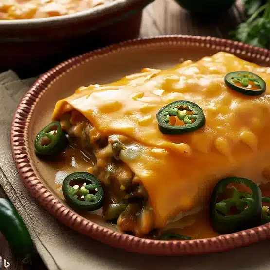 Opskrift på vegetarisk enchiladas med jalapeños og cheddarost