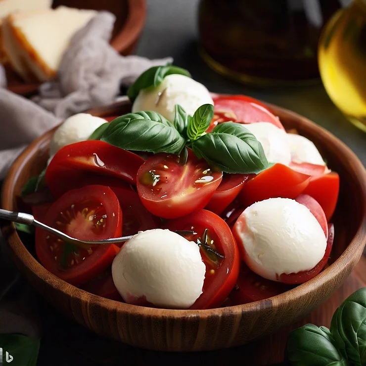 Opskrift på tomatsalat med mozzarella og basilikum