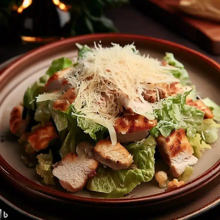 Opskrift på caesar salat med kylling og parmesan