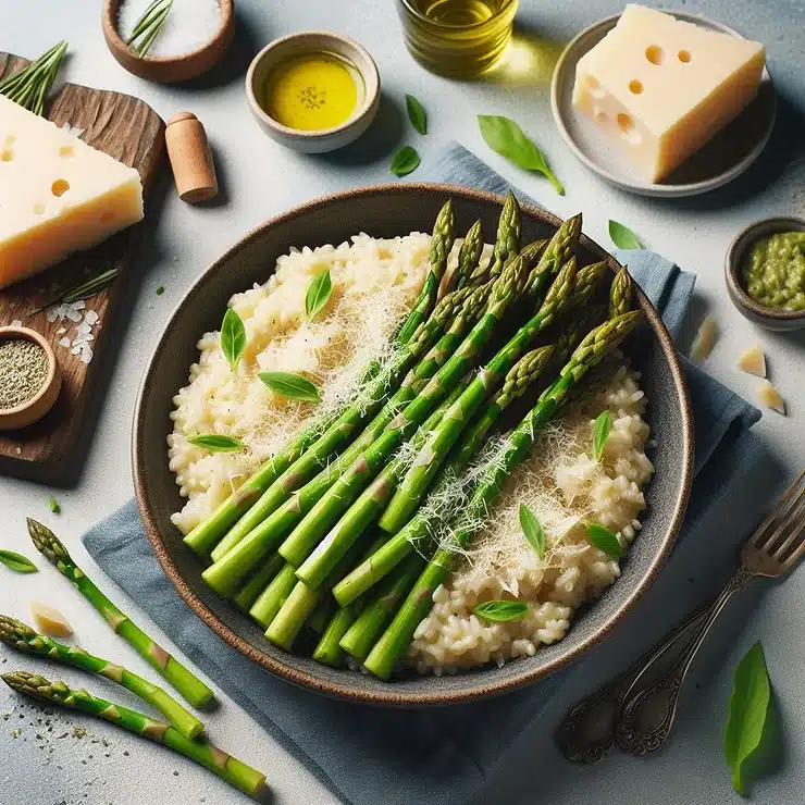 Opskrift på aspargesrisotto med parmesanost