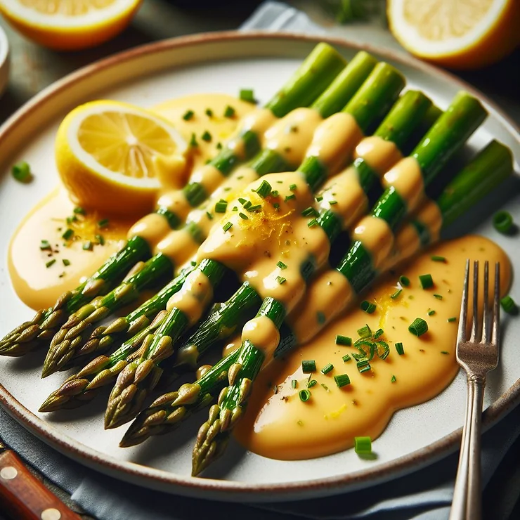 Grillede asparges med hollandaise sauce