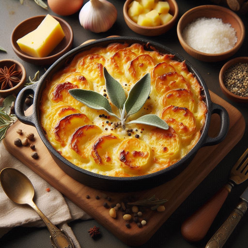 Hokkaido-gratin med salvie og ost 