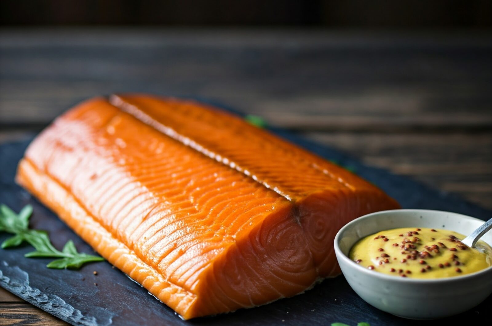 Gravad laks med sennepsdressing