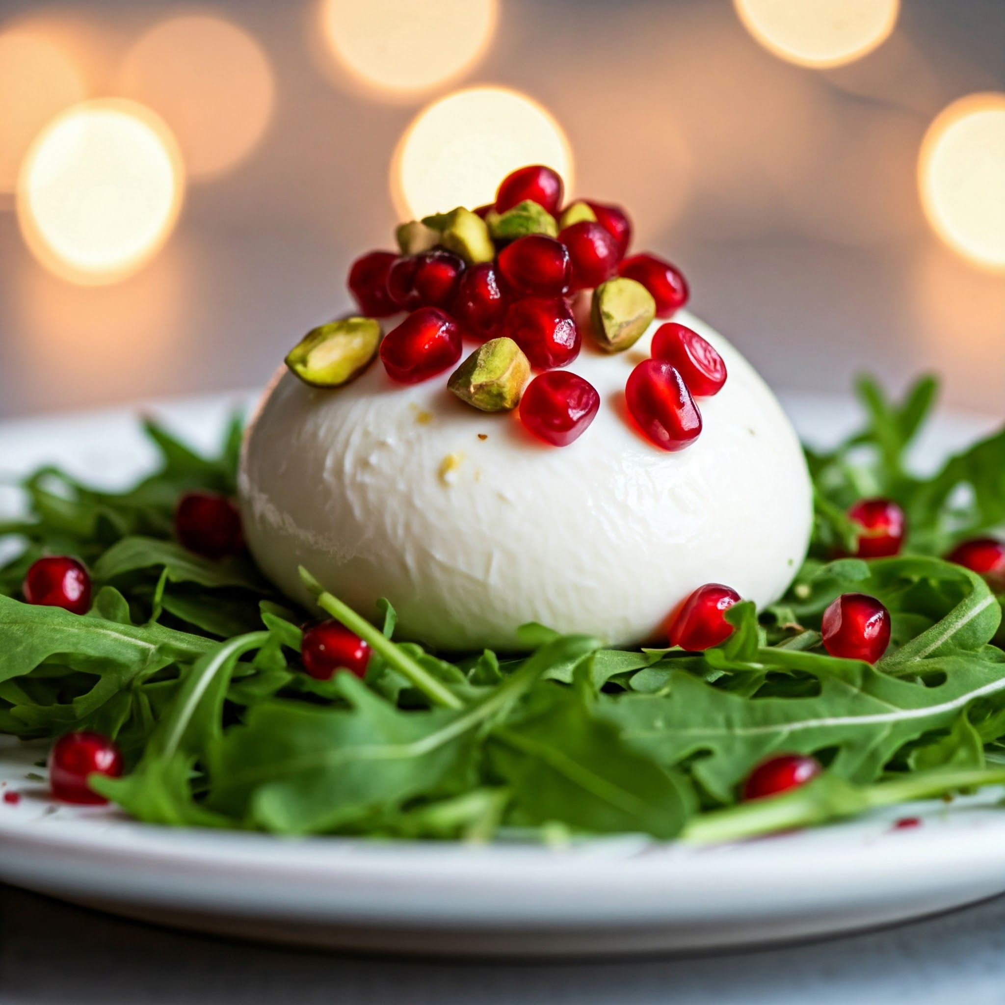 Opskrift på burrata med granatæble og pistacienødder