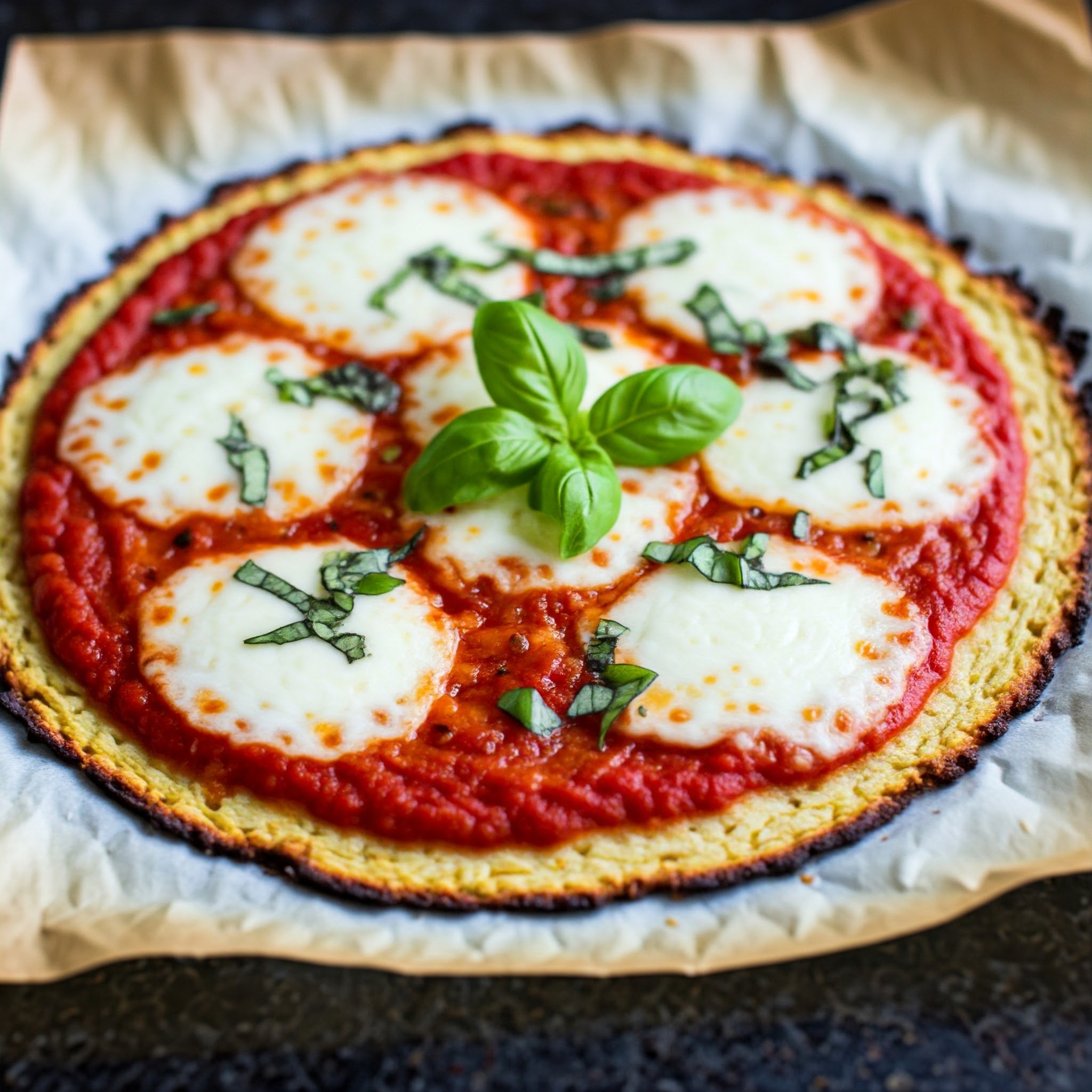 Keto-pizza med blomkålsbund