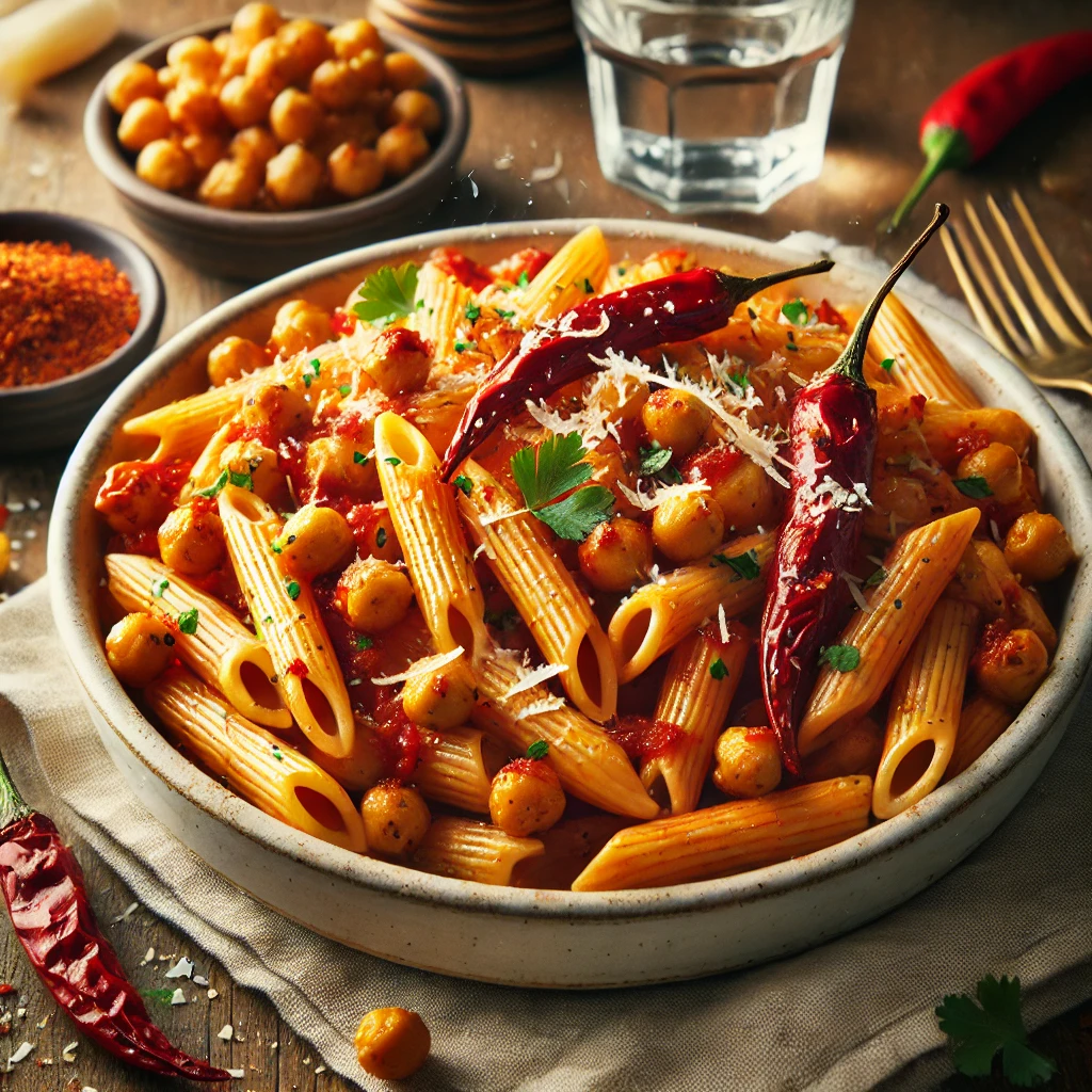 Arrabbiata med ristede kikærter