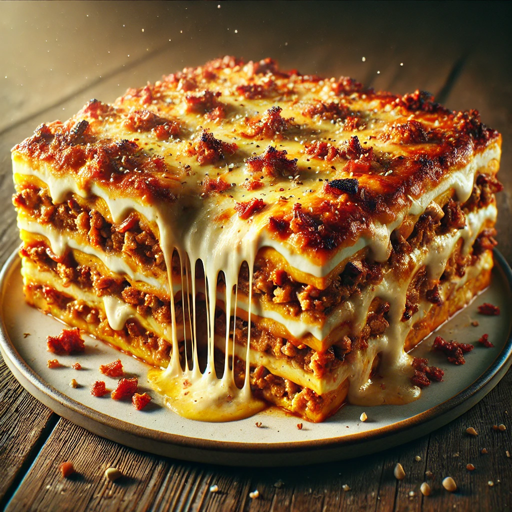 Kyllingefars-lasagne uden pasta